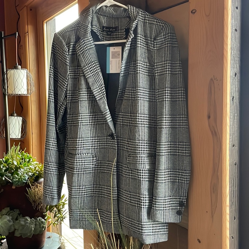 BNWT Houndstooth plaid jacket M